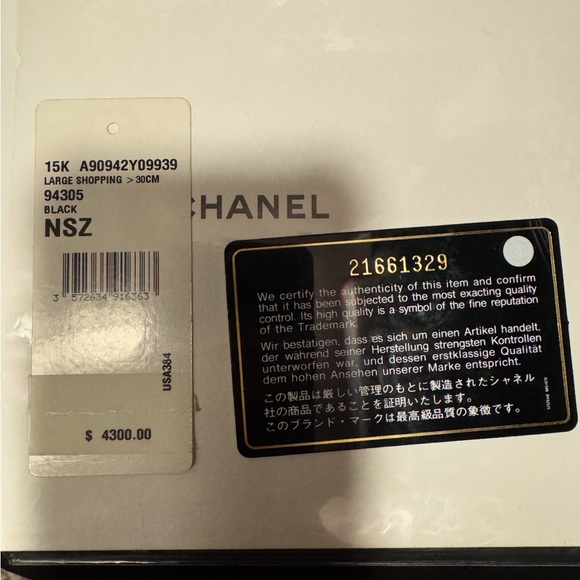 Authentic Chanel bag Purse tote new CC large shopping bag - Picture 5 of 11